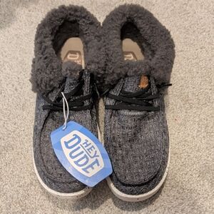 Hey Dude Cozy Knit Slip-On Shoes in Charcoal